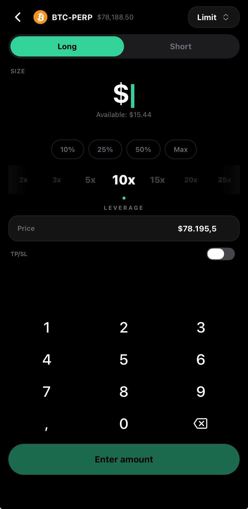 Perpy Trading - Place orders with leverage
